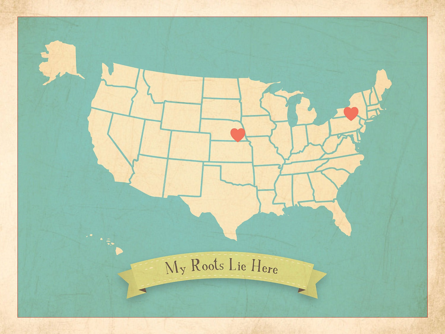 Choose Your Country Personalized Vintage Map Wall Art 11x14