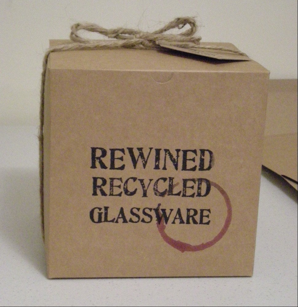 Gift Packaging for Rewined Recycled Glassware
