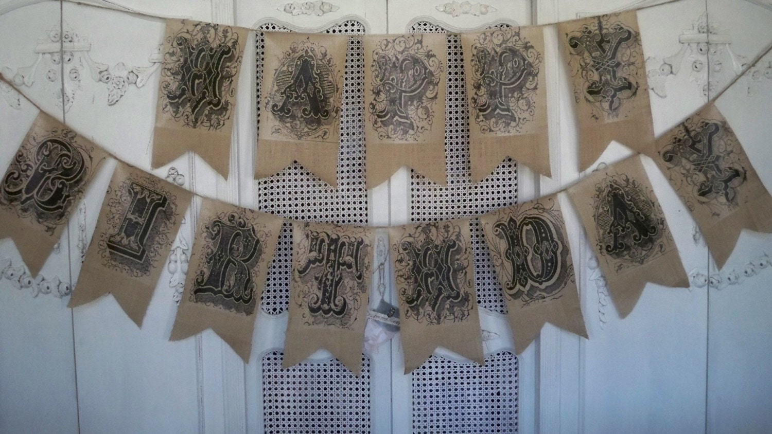 Burlap  Banner Happy Birthday