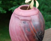 Fiery Rose Raku Vase