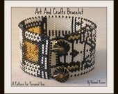 Bead Pattern Arts and Crafts Movement Pattern Beaded Bracelet Stained Glass Window tutorial instructions