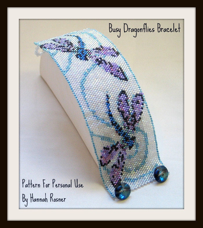 Bead Pattern Busy Dragonflies Bracelet - TUTORIAL INSTRUCTIONS