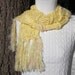 Yellow Knit Scarf Women's Fashion Scarf in Cotton and Silk with Fringe Body Decor Designer Scarves