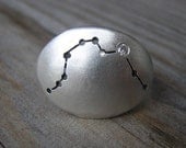 AQUARIUS Sterling Silver Ring, Constellation Ring with Diamond, Made to Order