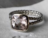 14k Rose Gold and Morganite Rapunzel Ring, Custom Engagement Ring Made to Order