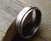 Sterling Silver Band Ring, Made To Order Slate Band Ring