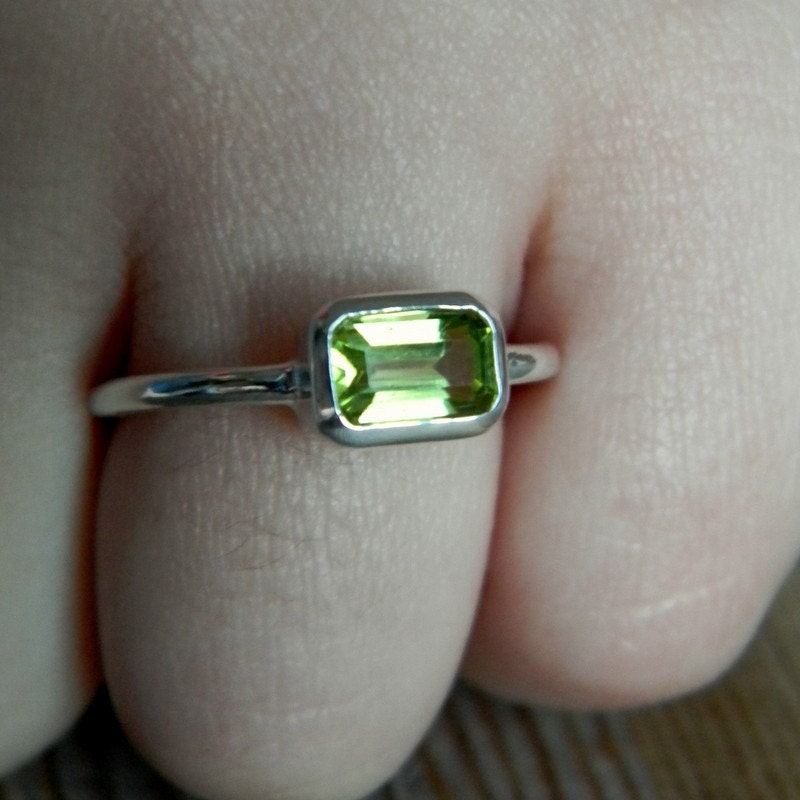 The Sweetest Thing Ring in Sterling and Peridot, READY To SHip Size 6.5