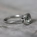 Green Amethyst Cushion Solitaire in 14k Palladium White Gold Ring, Made to Order