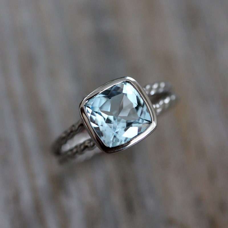 Sky Blue Topaz Ring, Argentium Sterling Ring, made To Order