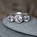White Topaz Ring, Sterling SIlver Ring in a Three Stone Design