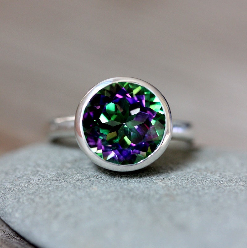 SIZE 5 Ready To SHip Limited Edition Sterling Silver Ring Featuring Mystic Topaz Ring, Recycled Sterling ROCK FETISH