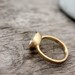 Moissanite and 14k Yellow Gold Engagement Ring, Matte Gold and MIlgrain Textured Bezel