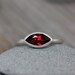 Garnet Marquise Ring, Red Stone Ring in Recycled Sterling Silver, Made To Order