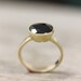 14k Gold And Black Spinel Ring, Gemstone and Recycled Gold Ring, Made To Order