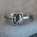 Rose Cut Diamond and 14k Palladium White Gold Ring, Cushion Cut Diamond Ring, Made in Your Size