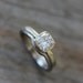 14k Palladium White Gold Wrap Style Wedding Band, Recycled Gold Artisan Wedding Band