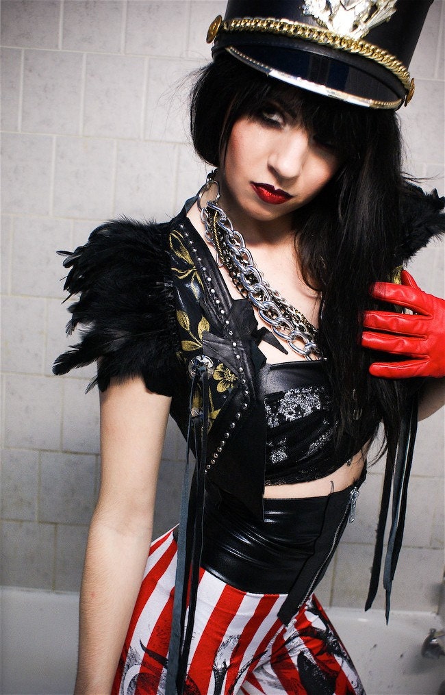 TOXIC VISION Burning the Witches leather n lace studded vest