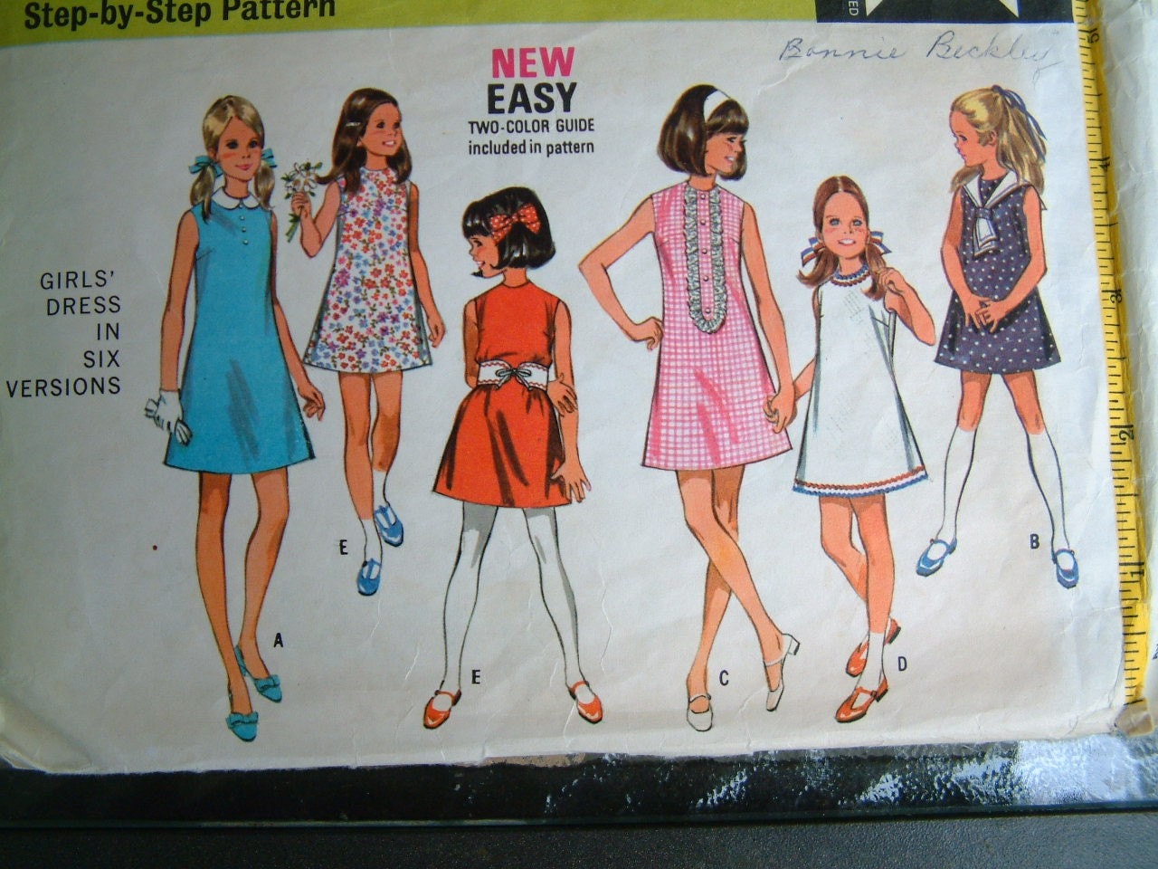 1960s A-Line Dress Pattern for Girl's Size 12 by McCalls