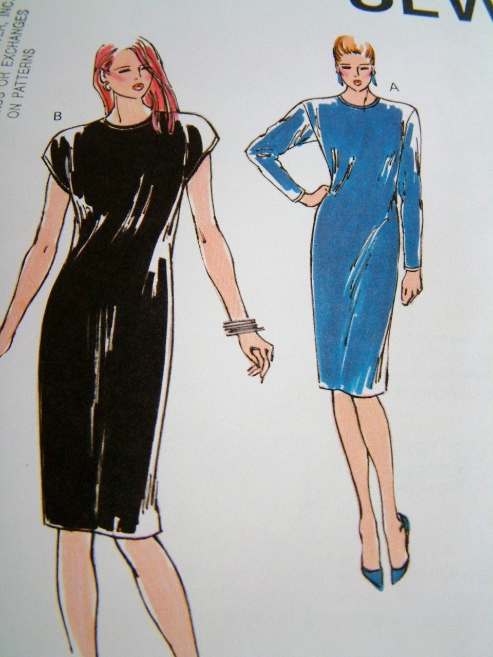 Uncut Retro Kwik Sew Dress in Chic Classic 1980's 1990's Style in Small, Medium, Large and Extra Large