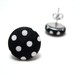 POLKA DOT Studs - Black and white polka dot fabric on hypoallergenic post earrings studs modern rockabilly