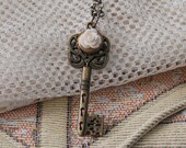 Unlock Locket Necklace - Vintage locket and key