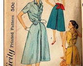 Vintage Simplicity Culotte, Blouse Pattern 2509 sewing patterns sew Summer Time Outfits, Slenderette Misses Cruise Ship styles retro Vacation Ladies clothing fashion design style lovely clothes preety Woman Fashionista hand made fashions unique