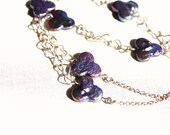 Heart shaped silver chain and mother of pearl (keshi pearl) necklace - handmade