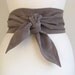 Gray Suede Sash Obi Belt