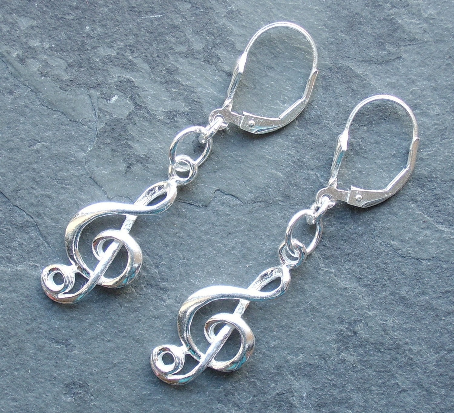 Melody music note 925 sterling silver earrings