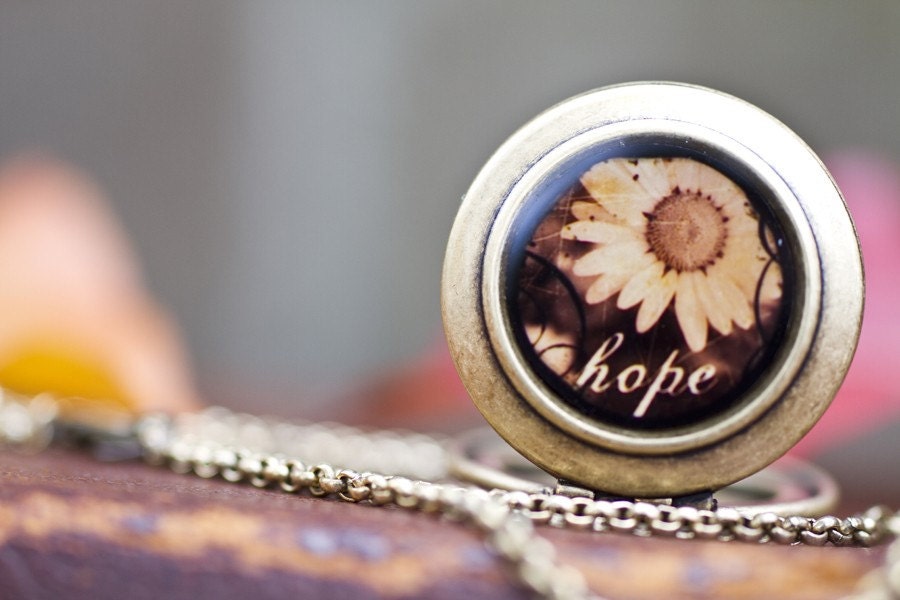 Locket Inspirational Jewelry - HOPE - Julie Chen Design with heartworksbylori