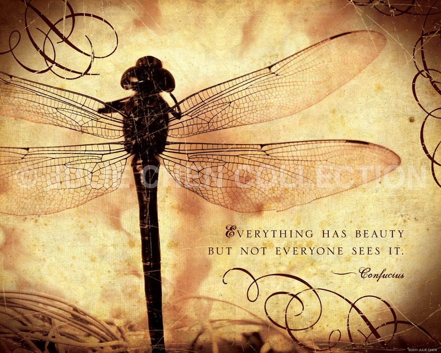 Inspirational Art : Everything Has Beauty (Confucius quote) 8x10 Fine Art Print