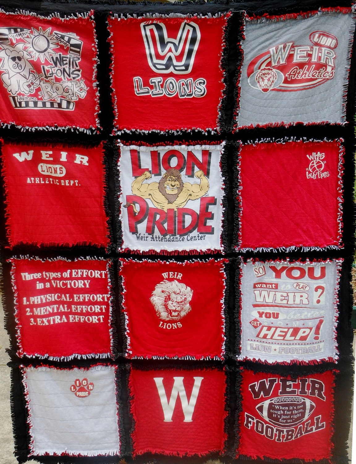 T Shirt Rag Quilt Custom Made Memory Quilt Upcycled