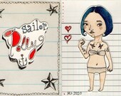 Paper Sailor Polly Handmade Paper Doll
