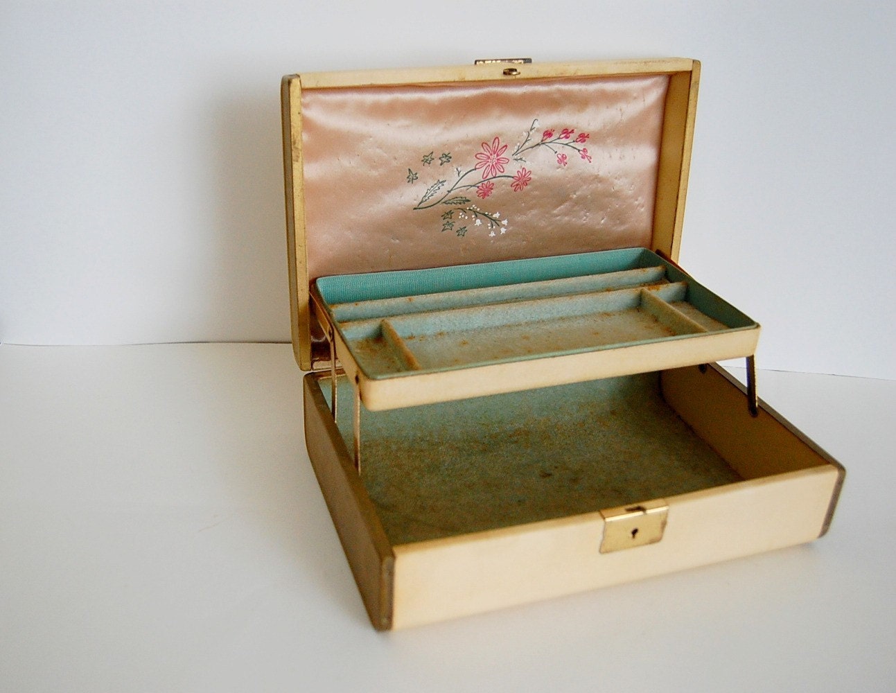 1940s Vintage IVORY Princess JEWELRY BOX
