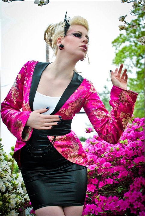 Hot pink Brocade Jacket
