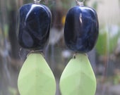 Insouciant Studios Blueberry Lime Fizz Earrings Sodalite and Gaspeite