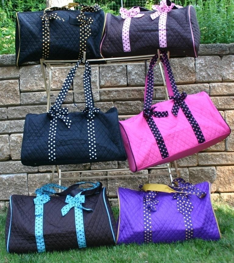 Large Personalized Quilted Duffel Travel Bag
