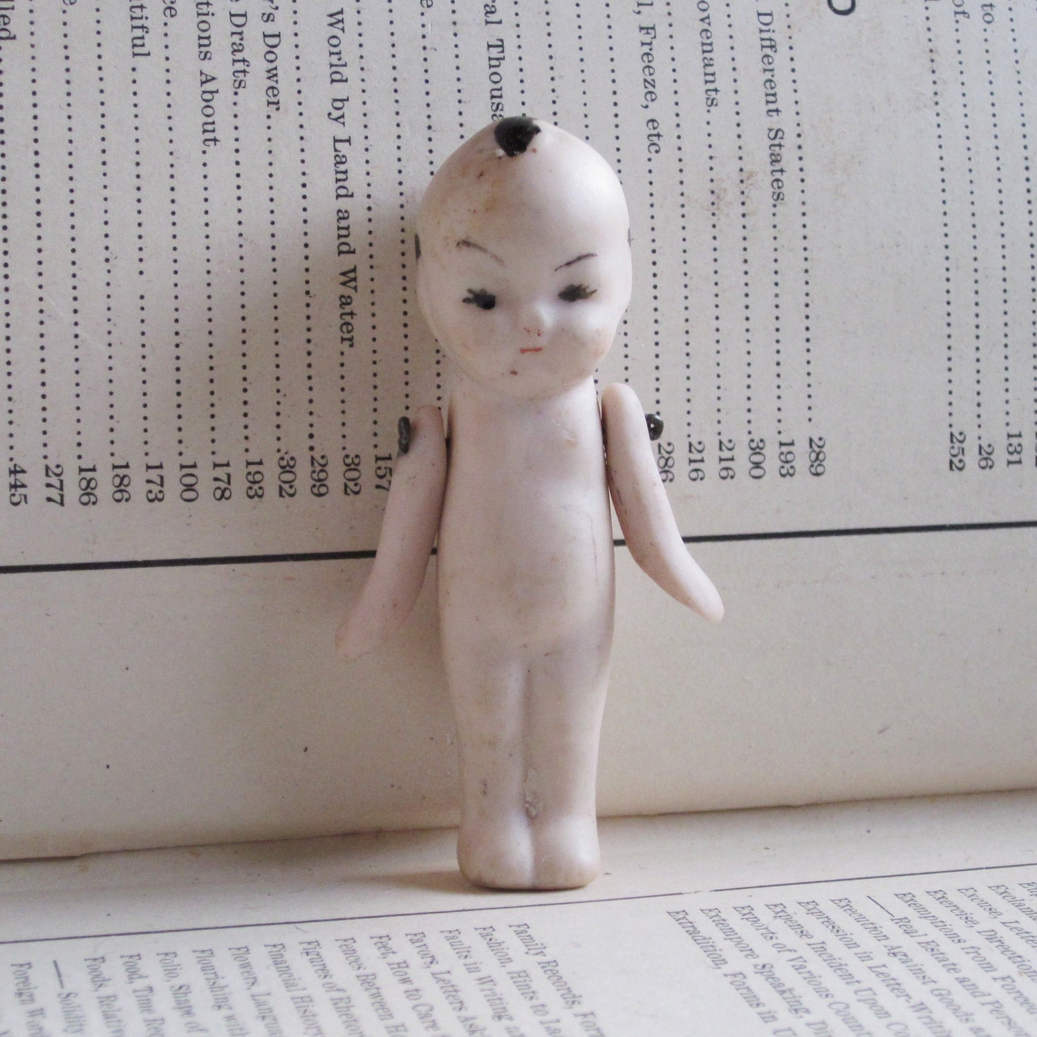 Vintage Bisque Kewpie Doll or Baby 2 1/4 inches, Altered Art or Collage