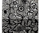 INCUBATION original relief linocut