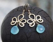 Chalcedony and Gold Filled Moroccan Earrings- Limited Edition