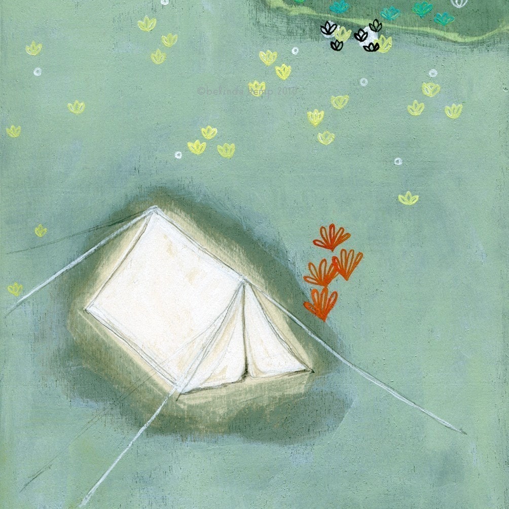 archival fine art giclee print - limited edition . white tent