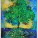 Fire fly summer nights, 8x10, Original, Landscape, Fine Art photography, painting, drawing added, tree, moon, Owl, enchanted, green art