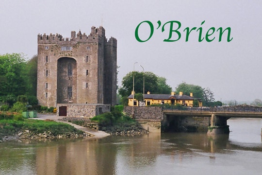 Ireland Photography Landscape O Brien Surname Personalized Photo Card Castle Pub Bunratty Durty Nellys 5 x 7 Lustre Fine Art Photograph