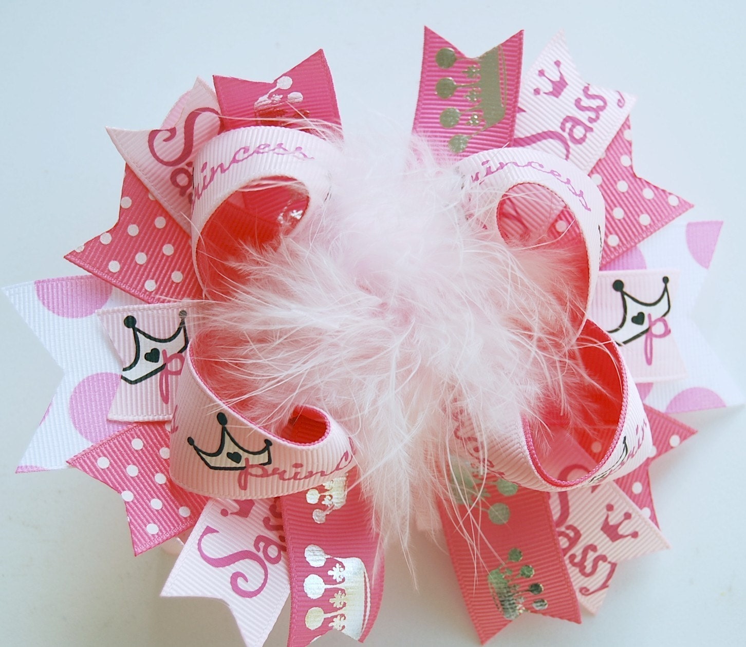 boutique TIPPITY TOP SASSY PRINCESS hair bow clip