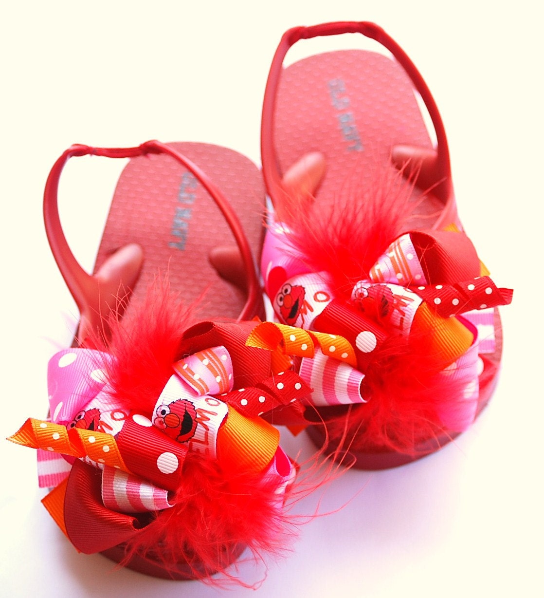 boutique FUNKY FUN elmo bow flip flops