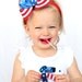 boutique double layered ALL AMERICAN hair bow with headband