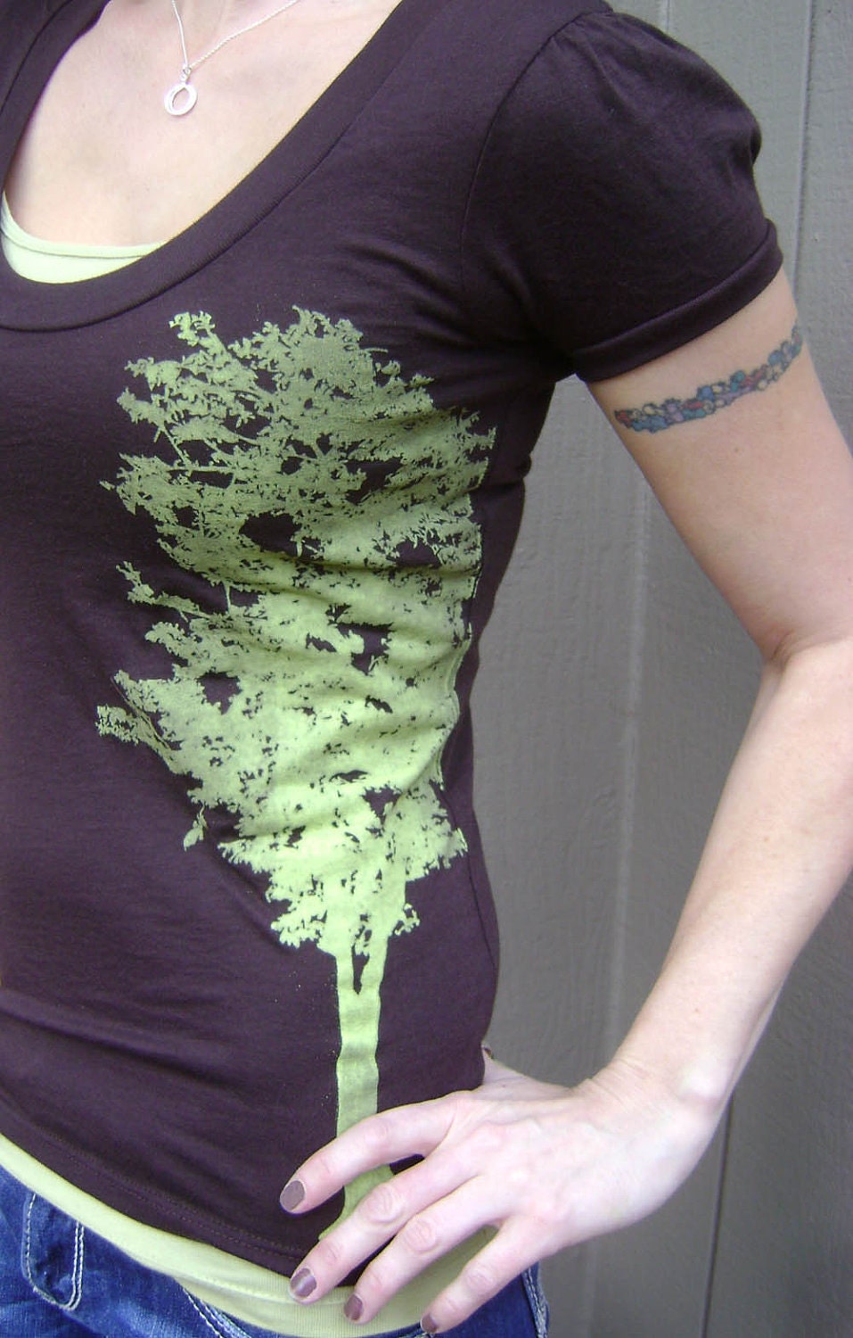 S, M, L, XL, XXL  - Tree Silhouette in Chocolate
