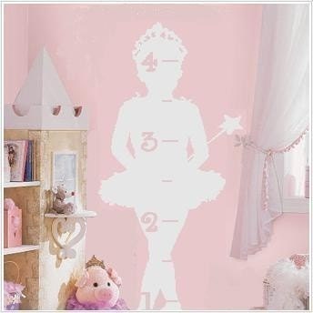 Princess Ballerina Growth Chart Vinyl Decal