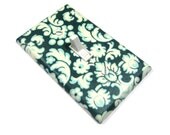 Teal Blue and White Damask Light Switch Cover Cottage Chic Shabby Chic Home Decor Switchplate Switch Plate 87
