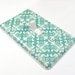 Emerald Turquoise Blue and White Square Damask Light Switch Cover Cottage Chic Shabby Chic Home Decor 983